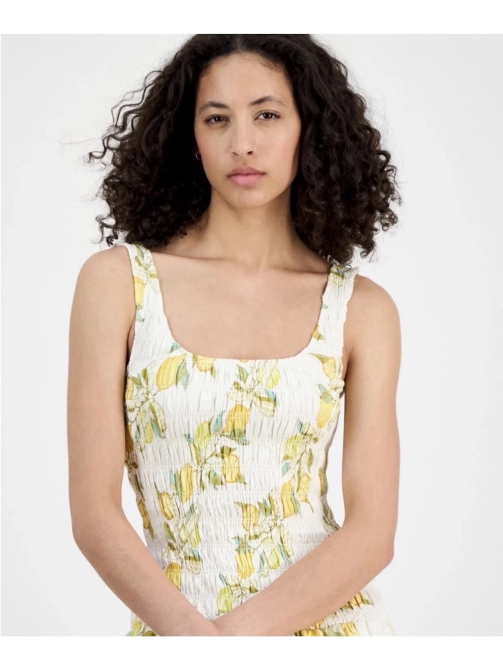 Avec Les Filles White Maxi Dress with Yellow Lemon & Green Leaf Print - Picture 4 of 14